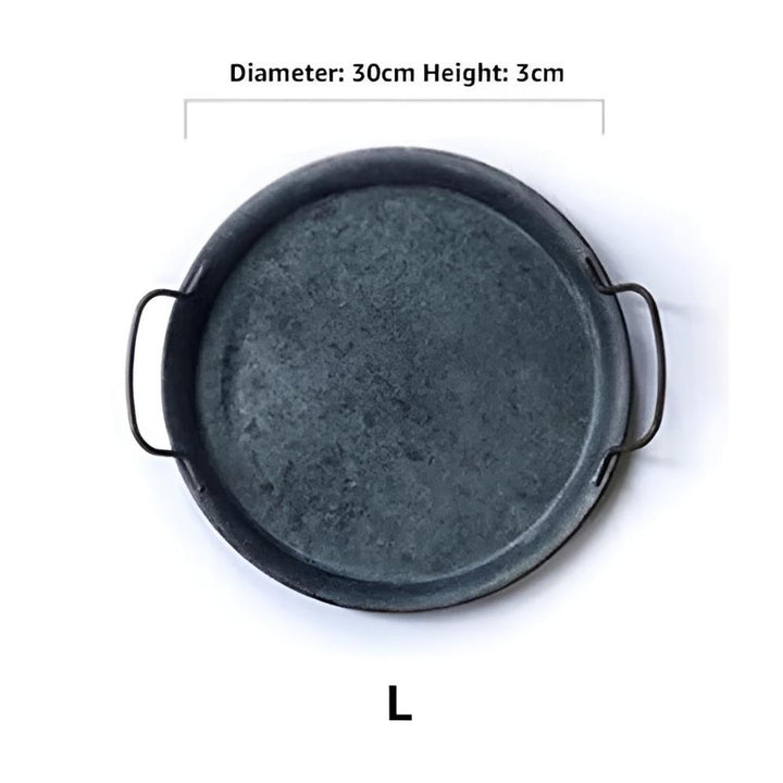 Lisslune | Retro Round Metal Dinner Serving Trays