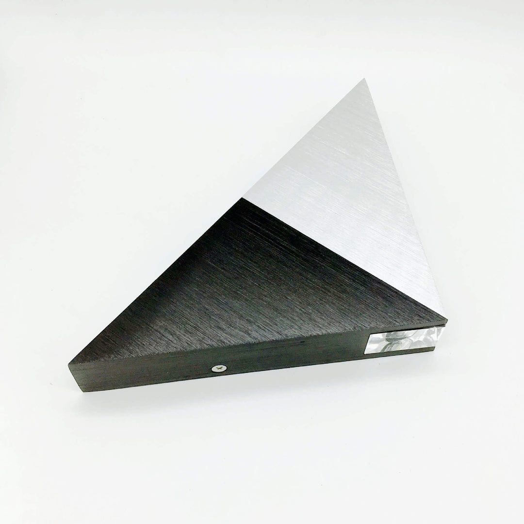 Lisslune | TriLumina Prism LED Wall Light | Creative Pyramid Design | Aluminum & Acrylic | Colored Light Options