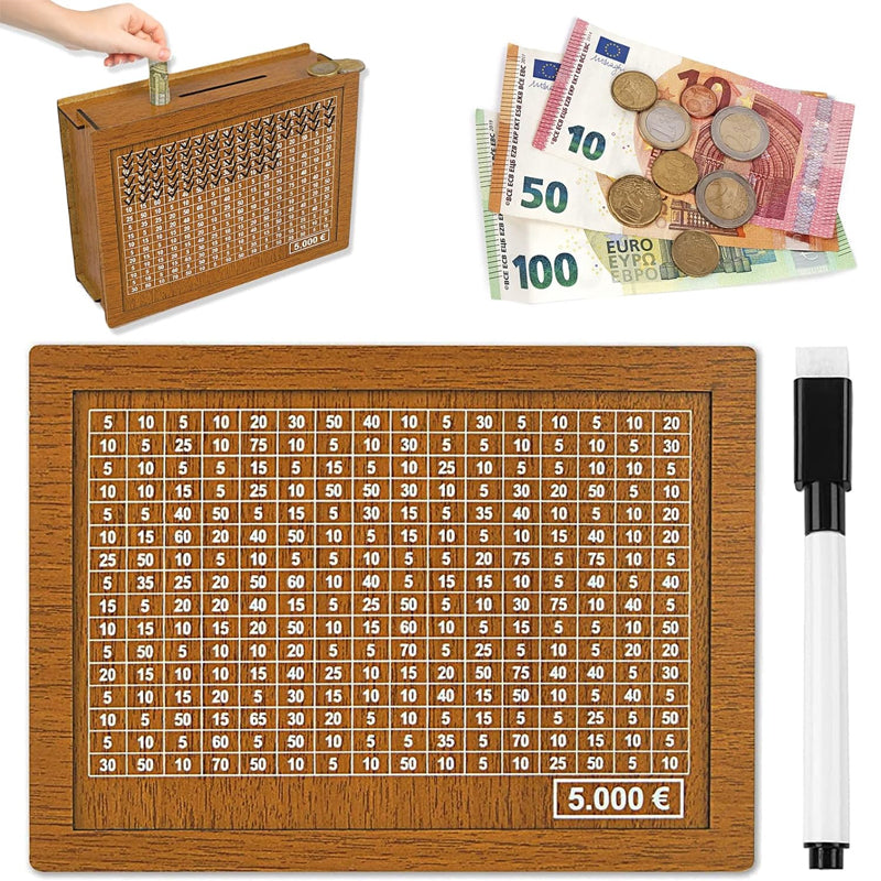 Lisslune | Wooden piggy bank with counter