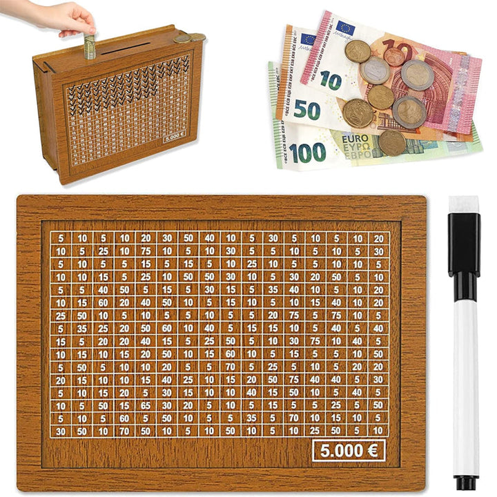 Lisslune | Wooden piggy bank with counter