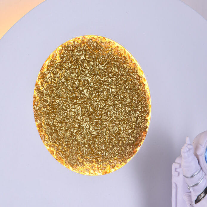 Lisslune | Contemporary Creative Iron Resin Round Astronaut LED Wall Light Lamp for Bedroom