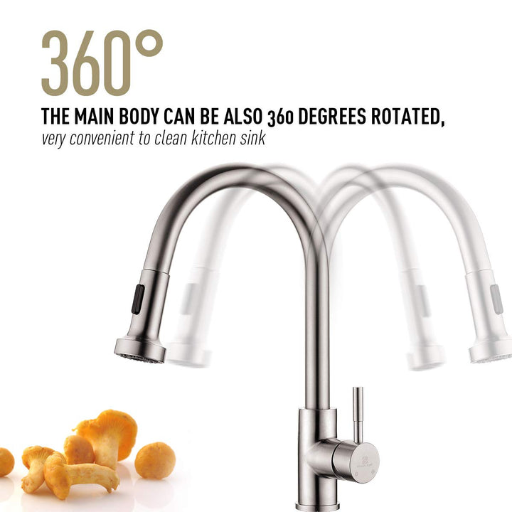 Lisslune | 2 spray types kitchen faucet with pull-out spray mixer kitchen