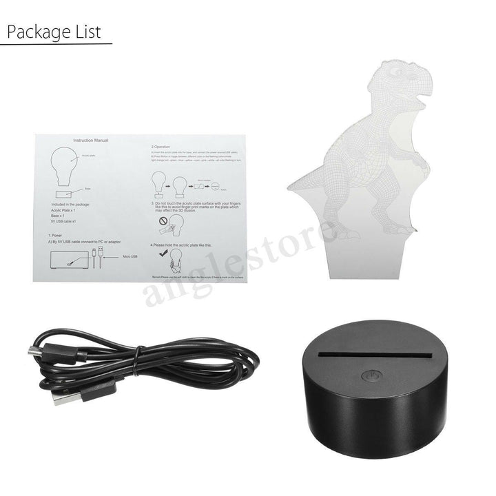 Lisslune | Dinosaur Night light - 3D Dinosaur Light - T Rex Night Light