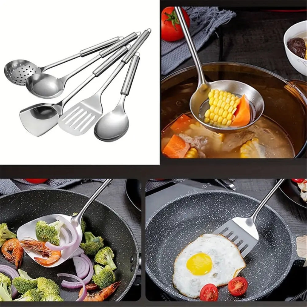 Lisslune | Premium Stainless Steel Cooking Utensils | 5pcs Set
