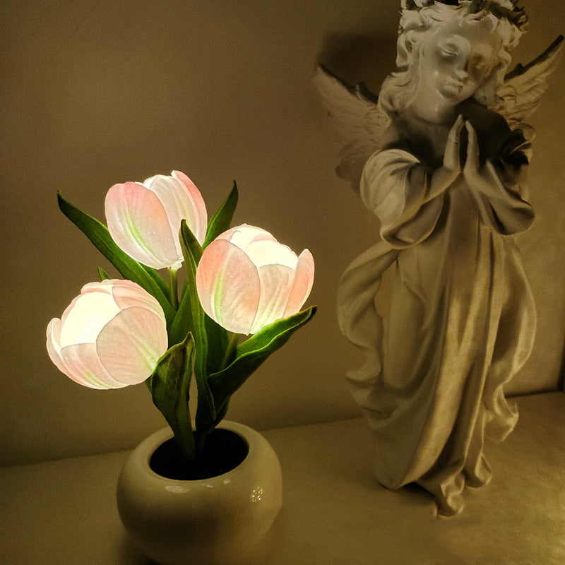 Lisslune | LED Tulip Nightstand Lamp Flower Table Lamp
