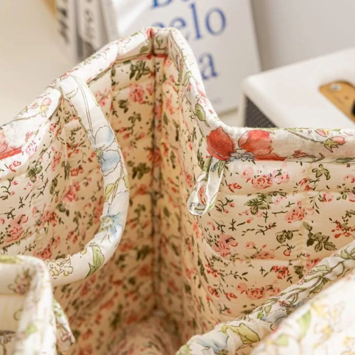 Lisslune | Floral Canvas Storage Basket for Home Organization