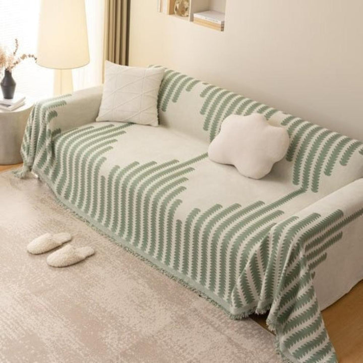 Lisslune | Modern Monochrome Fern Sofa Cover