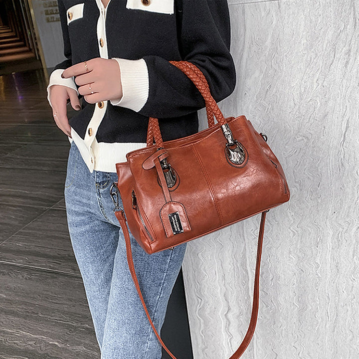 Lisslune | New handbags made of oil wax leather Boston, large tote bag made of soft leather