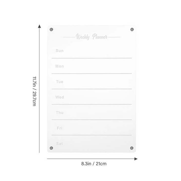 Lisslune | Weekly Planner Magnetic Fridge Organizer | Vibrant Markers, Easy Wipe Clean & Ideal for Home Kitchen Management
