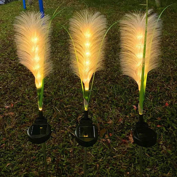 Lisslune | Decorative Rattan Garden Lighting – Solar Lamp in Grass Design for Outdoor Use