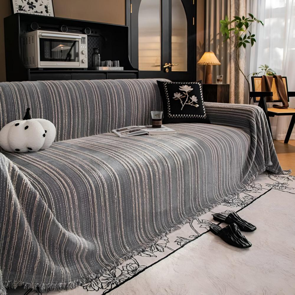 Lisslune | Regal Stripes Chenille Sofa Cover