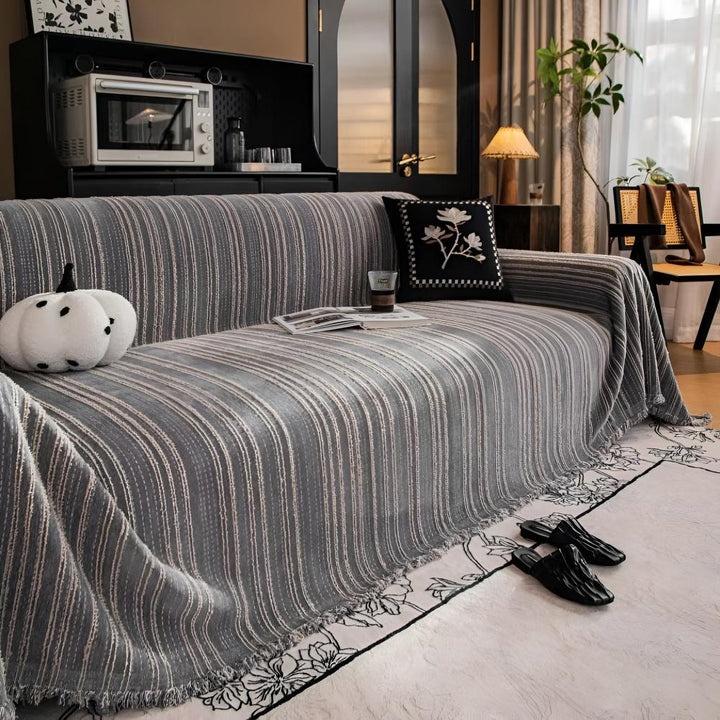 Lisslune | Regal Stripes Chenille Sofa Cover
