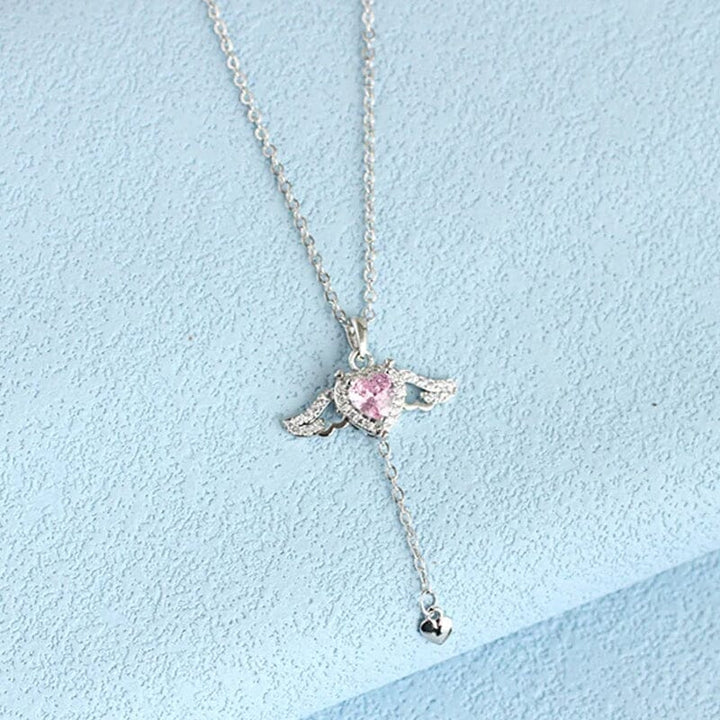 Lisslune | Pink Angel Wings Necklace