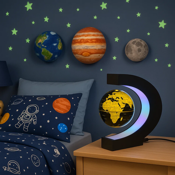 Lisslune | AstroGlobe LED World Globe – Floating Globe Lamp with Magnetic Suspension