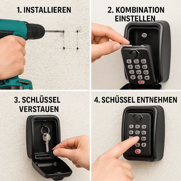 Lisslune | KeyGuard Outdoor Safe – Weatherproof Wall-Mounted Key Box