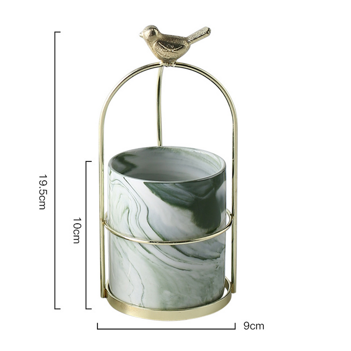 Lisslune | Flower plant pots with bird design for stylish decoration