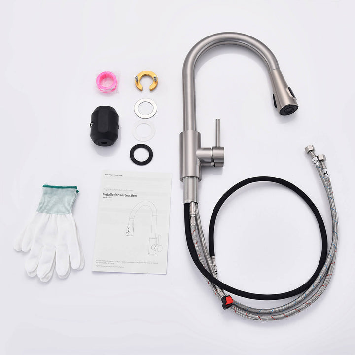 Lisslune | Kitchen faucet with 2 spray types, 360° swivel kitchen tap