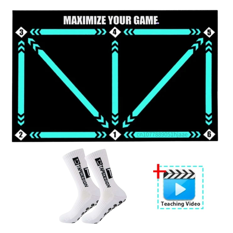 Lisslune | Football Pro Training Mat | Anti-Slip, 2x2m Space & Video Program for Skill Enhancement and Home Training