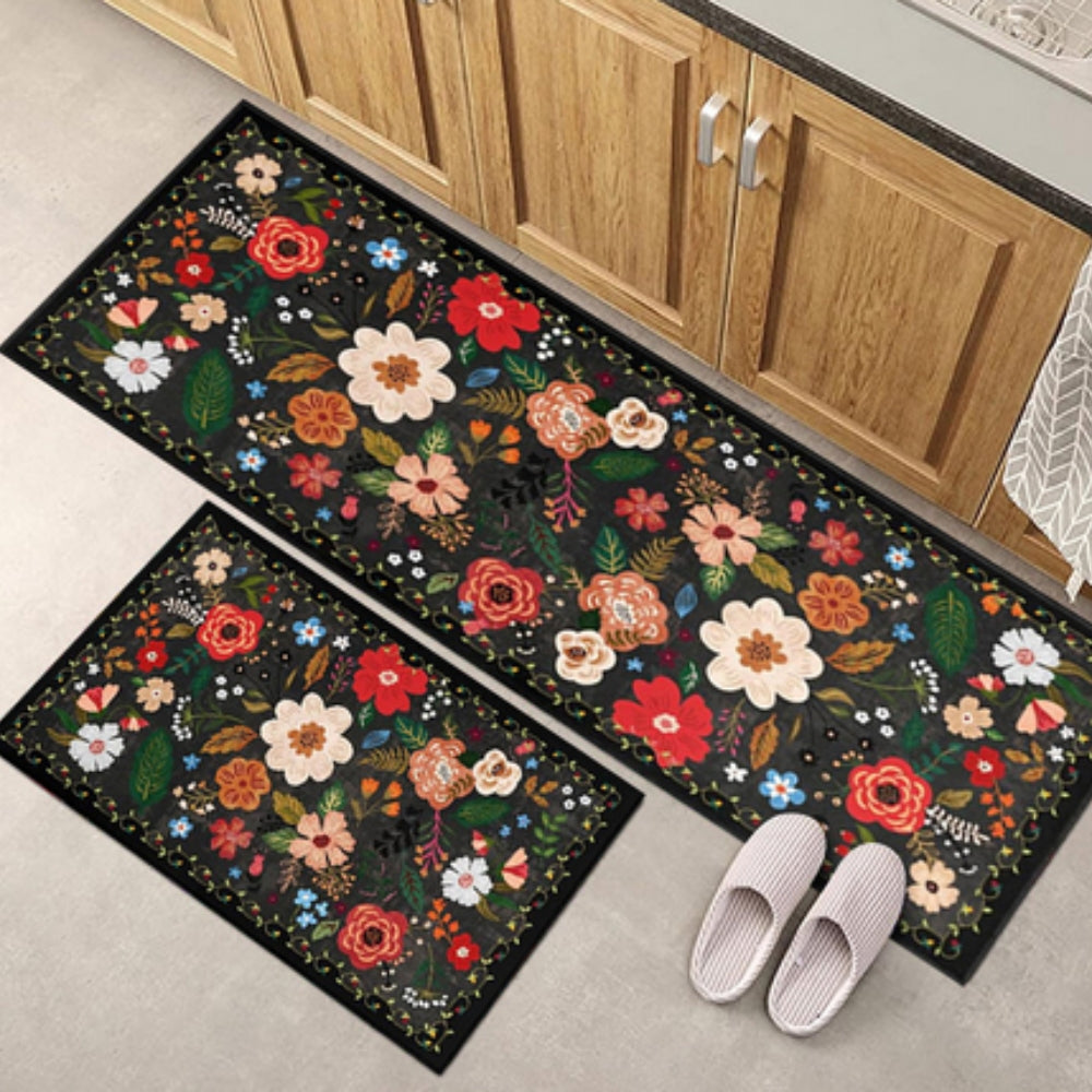 Lisslune | Meadow Boho Floral Kitchen Mat Set
