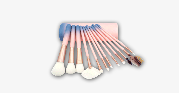 Lisslune | 12-piece Pink Ombre Brush Set – Apply makeup like a pro!