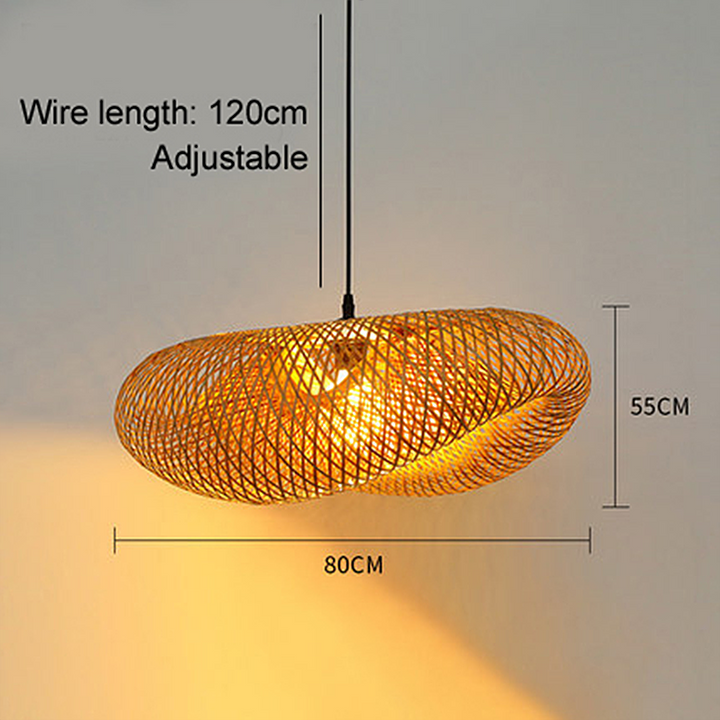 Lisslune | Rattan Woven Bamboo - Pendant Light - Led - Light