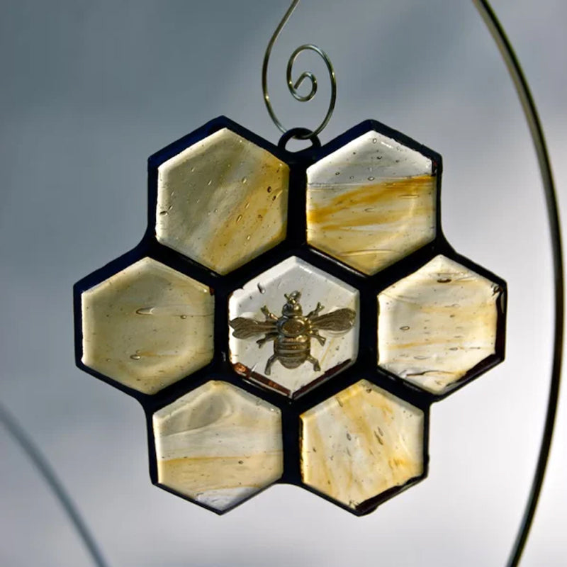 Lisslune | Bee ornament or sun catcher made of stained glass