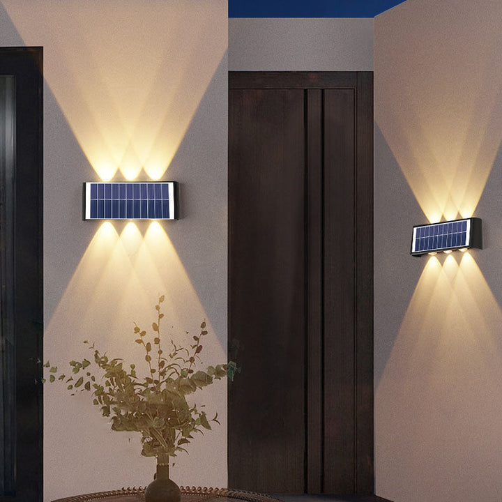 Lisslune | Modern Simplicity Solar Waterproof Rectangular ABS PMMA LED Wall Light Lamp For Outdoor Patio