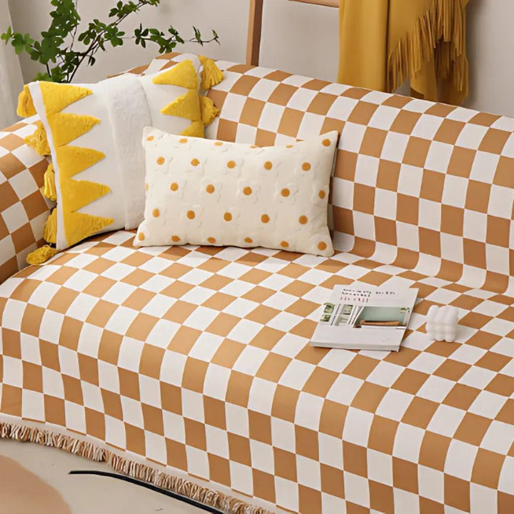 Lisslune | Checkerboard Anti-Scratch Sofa Cover