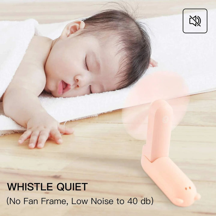 Lisslune | 3 In 1 Handheld Mini Fan | USB Rechargeable, Foldable Design & Ideal for Travel, Camping, and Outdoor Activities