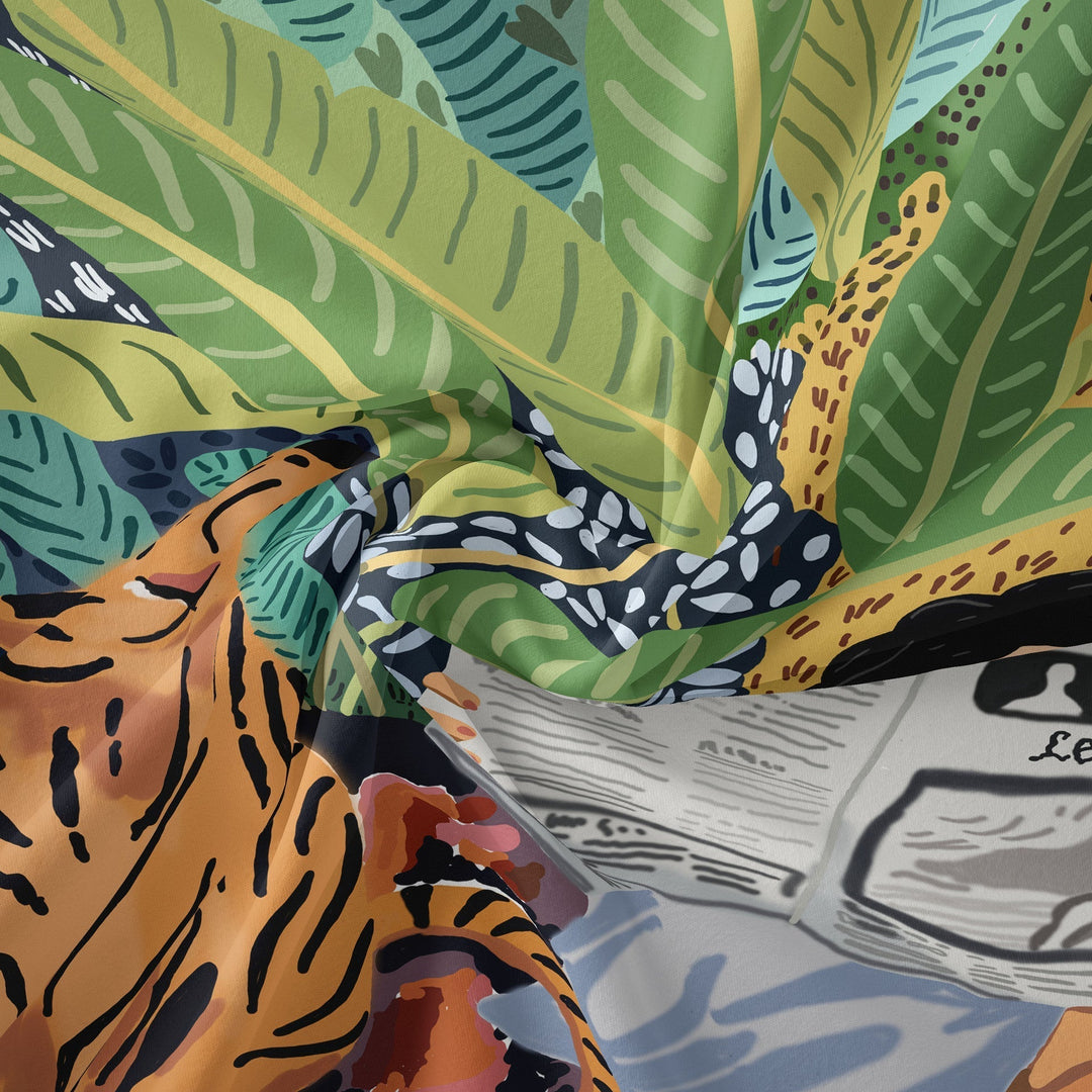 Rynx Jungle Tiger & Girl Wall Tapestry