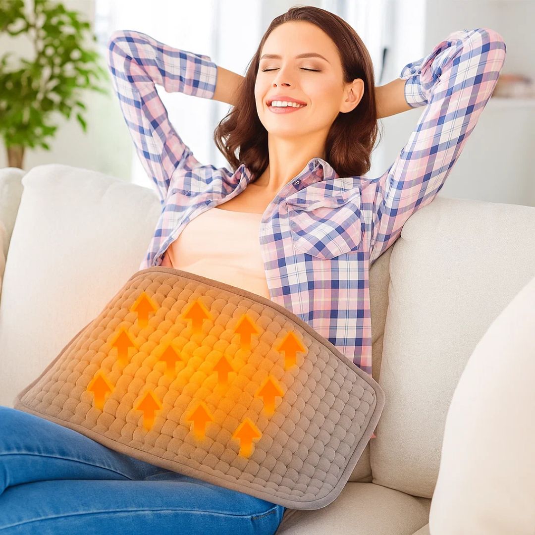 Lisslune | Portable Heated Pads Pad for Back Pain, Muscle and Joint Pain Relief – Adjustable Heat for Cramps and Stress