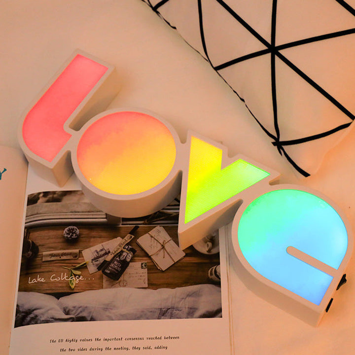 Lisslune | Modern Art Deco waterproof PS LOVE letters LED table lamp for the bedroom