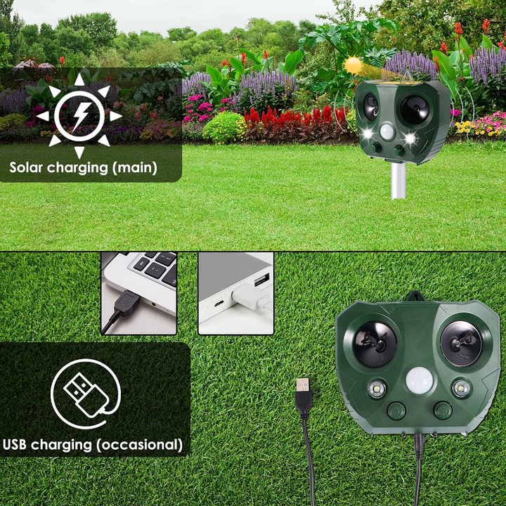 Lisslune | Ultrasonic Bird Repeller, Solar Powered