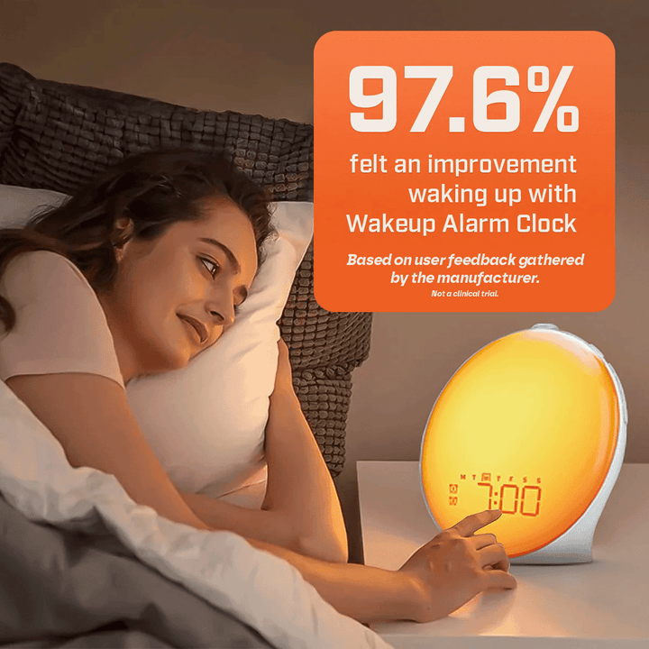 Lisslune | Wake-Up Sun Lamp Alarm Clock | Gradual Sunrise Glow & Customizable Sounds for Gentle Mornings
