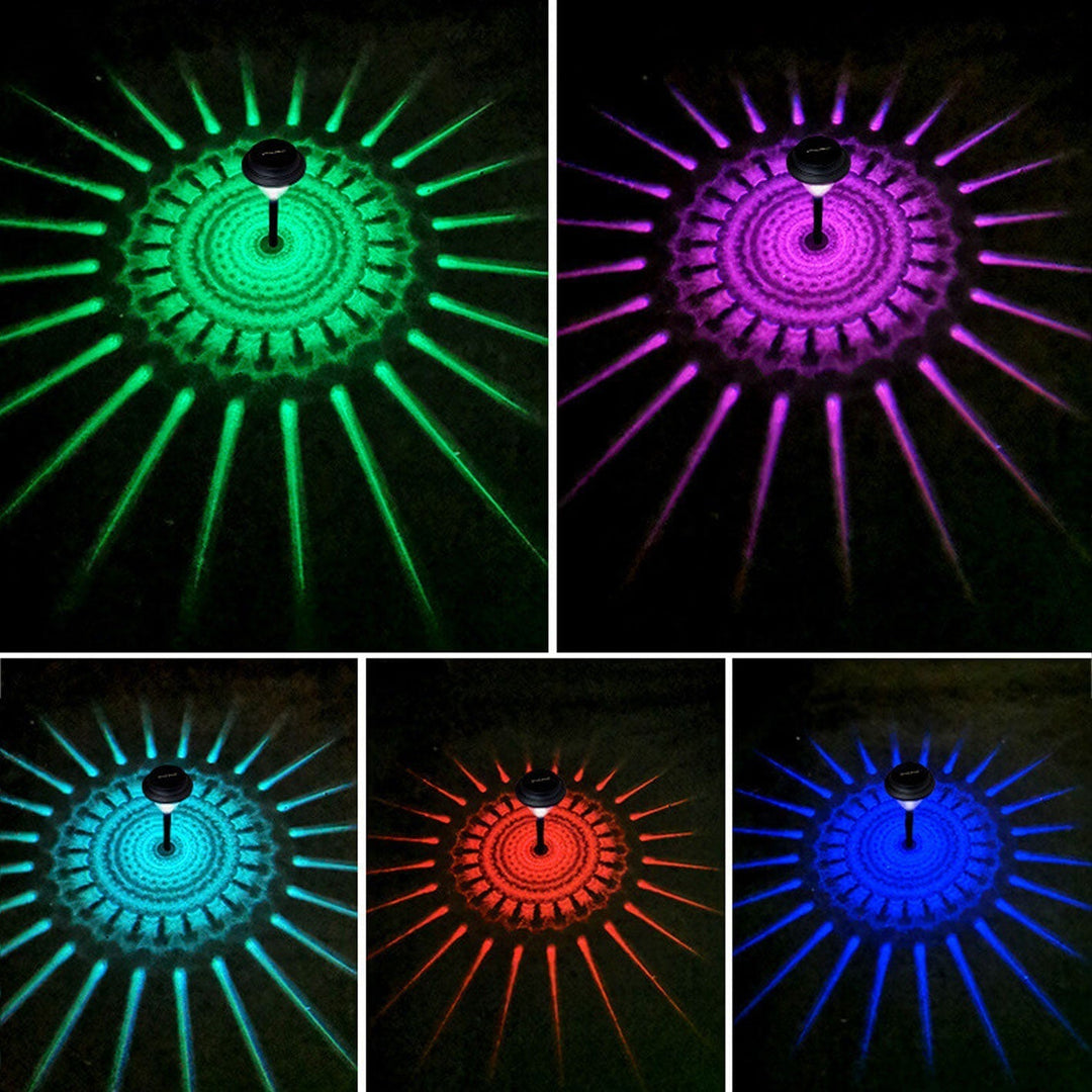 Lisslune | Solar waterproof circular divergent light shadow design LED outdoor garden decorative light