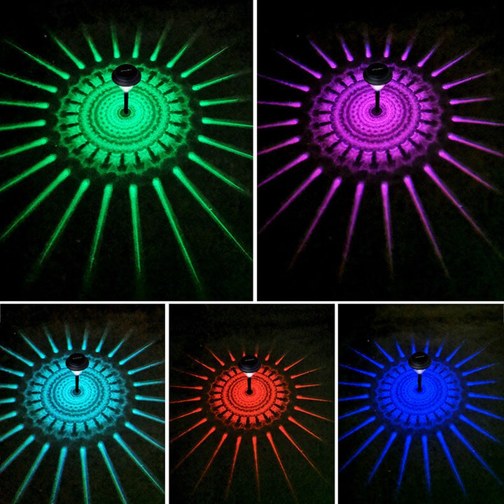 Lisslune | Solar waterproof circular divergent light shadow design LED outdoor garden decorative light
