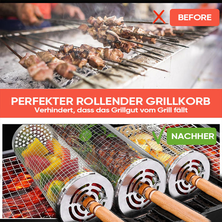 Lisslune | 304 Stainless Steel Rolling Barbecue Cage