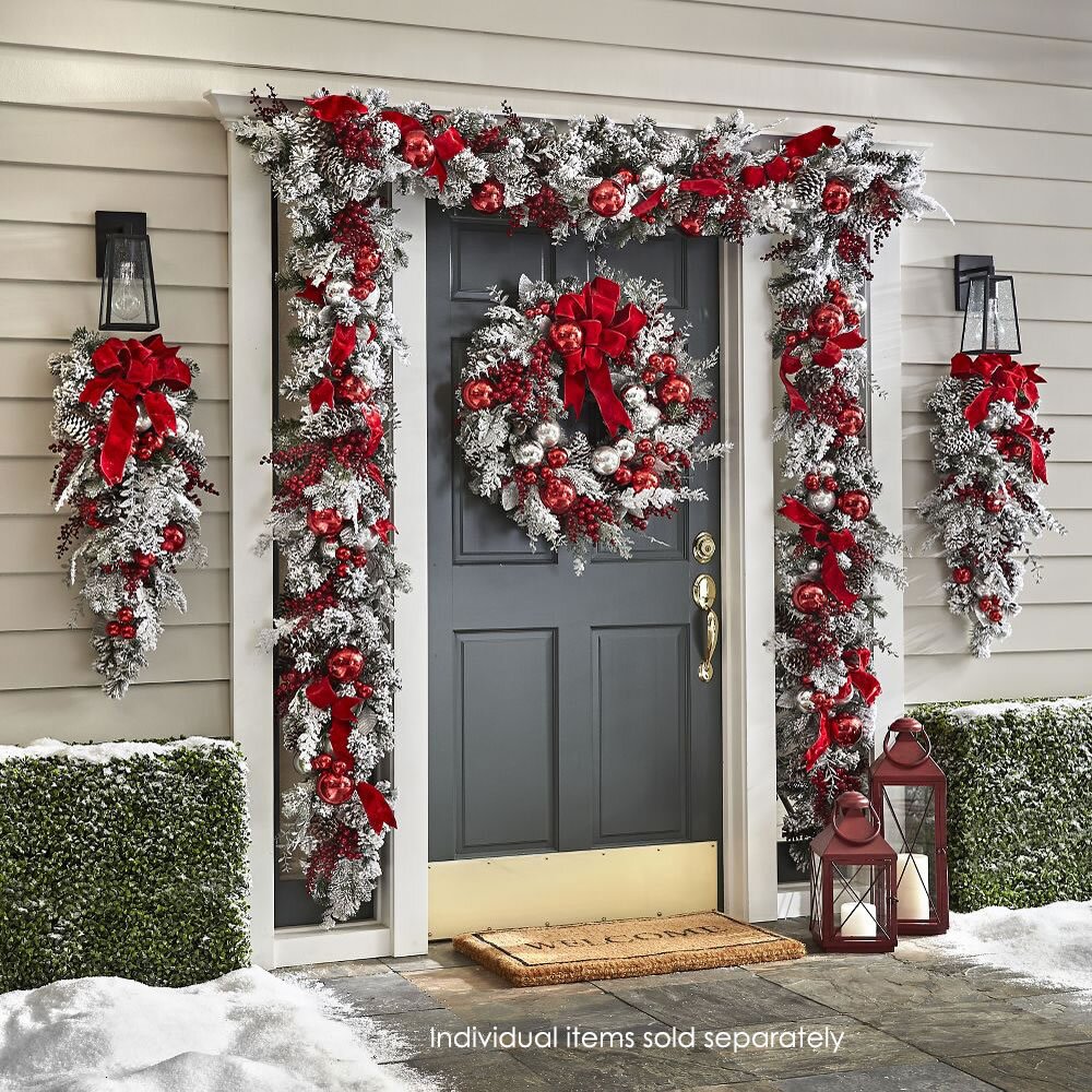 Lisslune | The Cordless Prelit Red And White Holiday Trim