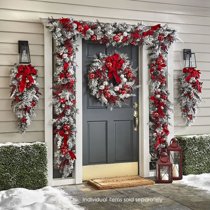 Lisslune | The Cordless Prelit Red And White Holiday Trim