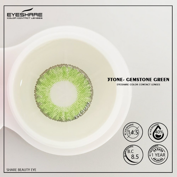 Rynx 3Tone Gemstone Green 14.5mm 1 Pair | 1 Year