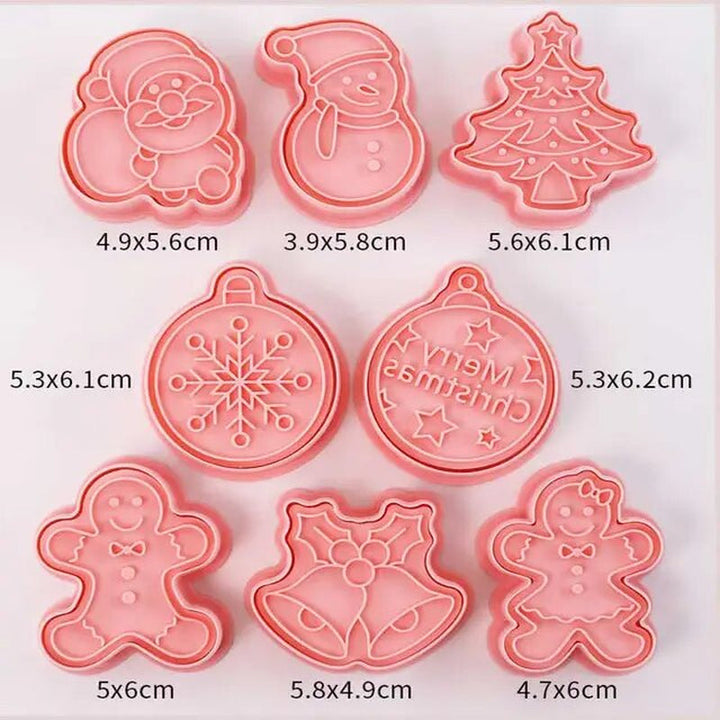 Lisslune | 8 Pieces/Set DIY Cake Decoration Tools Christmas Cartoon Cookie Cutter Set Plastic Baking Molds Cookie Tools