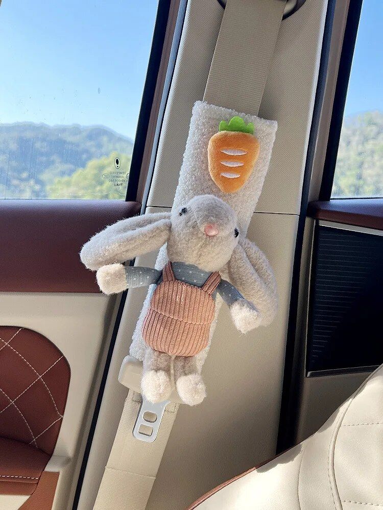 Lisslune | Plush Doll Rabbit Bear Car Seat Belt Shoulder Cover