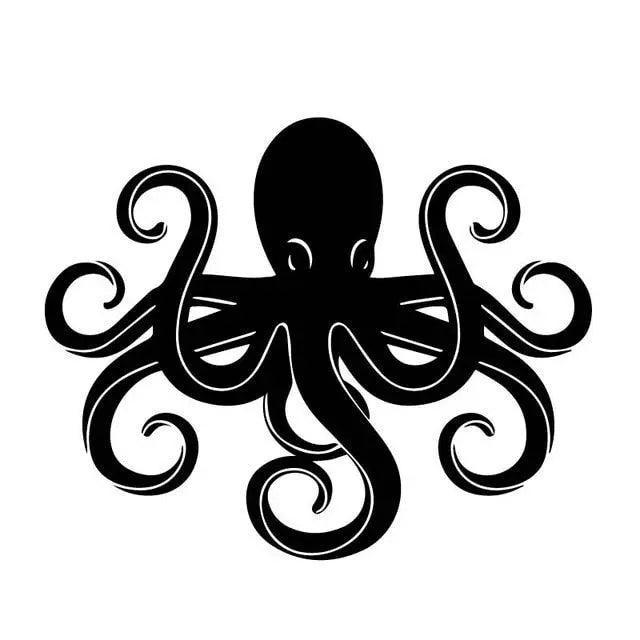 Lisslune | Sleek Octane Octopus Vinyl Car Decals - Black/Silver - 12M x 14.8CM