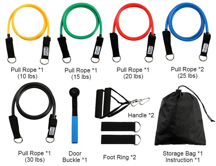 Lisslune | Multifunction Home Latex Fitness Pull Rope, Portable Exercise Equipment Tensile Elastic Resistance Band