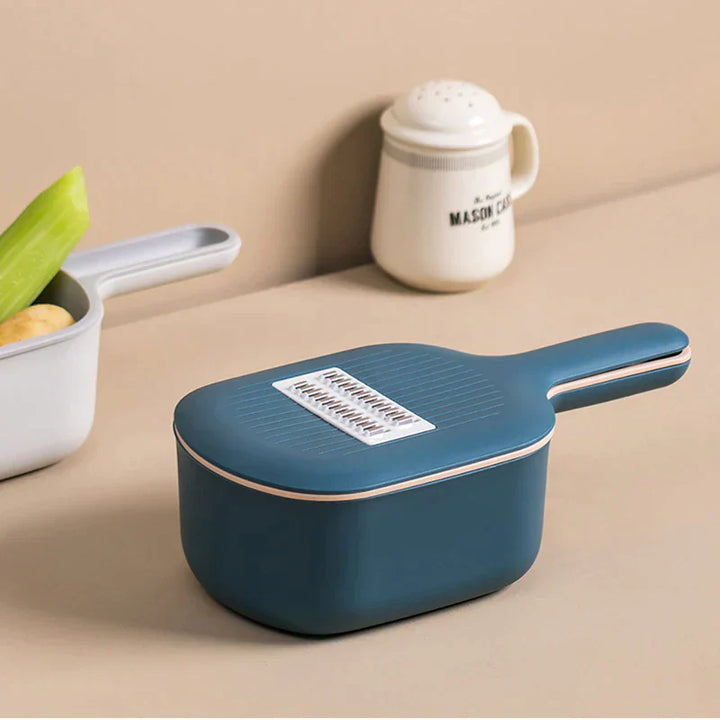 Lisslune | Multifunctional Vegetable Slicer With Catchment Container – Practical Kitchen Helper For Easy Cutting, Grating & Slicing