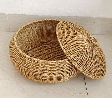 Lisslune | Dome-Shaped Knitted Rattan Basket with Lid