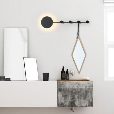 Lisslune | 27.5"/39" Width Black/White Round LED Wall Lamp Simplicity LED Acrylic Wall Light in Warm/White Light with Hangers