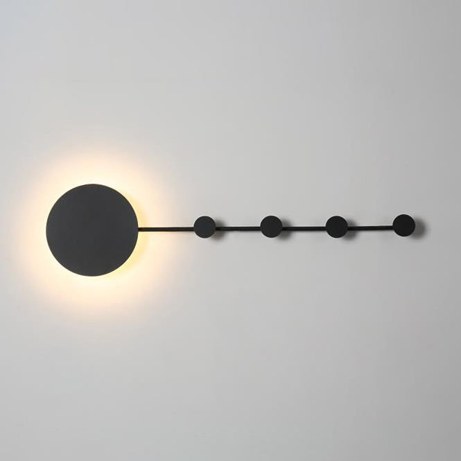 Lisslune | 27.5"/39" Width Black/White Round LED Wall Lamp Simplicity LED Acrylic Wall Light in Warm/White Light with Hangers