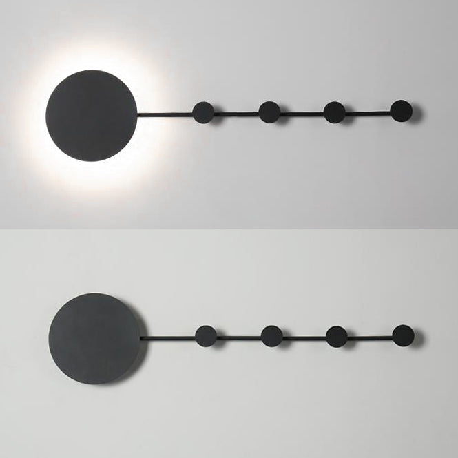 Lisslune | 27.5"/39" Width Black/White Round LED Wall Lamp Simplicity LED Acrylic Wall Light in Warm/White Light with Hangers