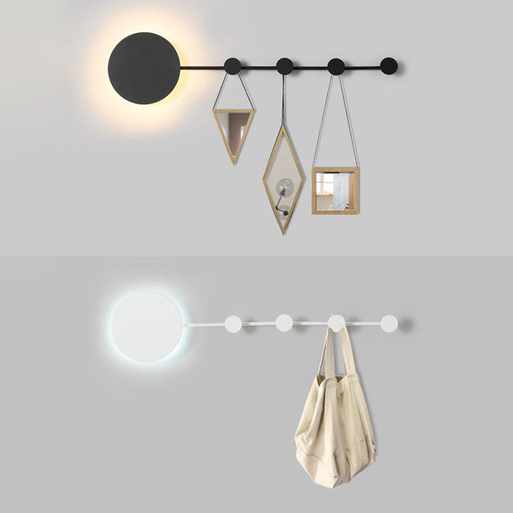 Lisslune | 27.5"/39" Width Black/White Round LED Wall Lamp Simplicity LED Acrylic Wall Light in Warm/White Light with Hangers